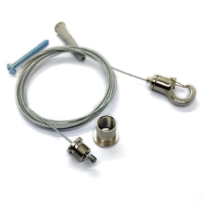 Bộ móc treo biển quảng cáo trên trần thả, bộ 2 dây cáp với kẹp cáp bằng thép không gỉ