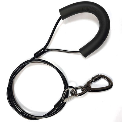 PVC phủ điều chỉnh Tie-Out ngoài trời thép lõi thép dây hai móc cho chó