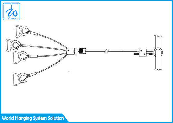 Bộ treo HVAC công nghiệp Hệ thống treo đuôi ống dẫn không khí đường kính cáp 2 / 5mm