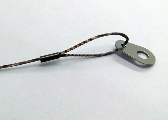 1.2mm Extension Spring Safety Cable Loop Wire Rope With Stainless Steel Sheet