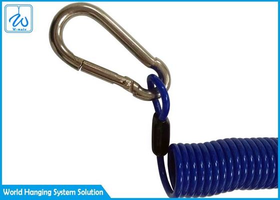 Dây buộc lò xo OEM / ODM Dụng cụ an toàn bằng dây thừng có thể thu vào với Carabiner