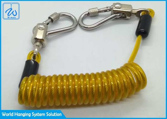 Dây cáp xoắn chống mất đồ với Carabiner khóa vít nhôm