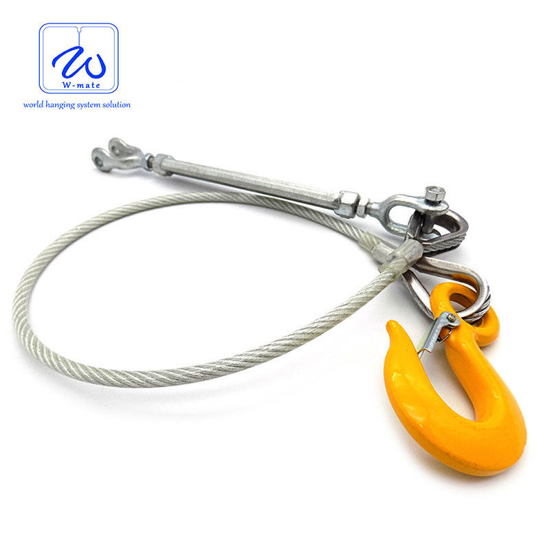High Force Emergency Heavy Duty Steel Cable Towing Steel Rope Sling With Stainless Hook