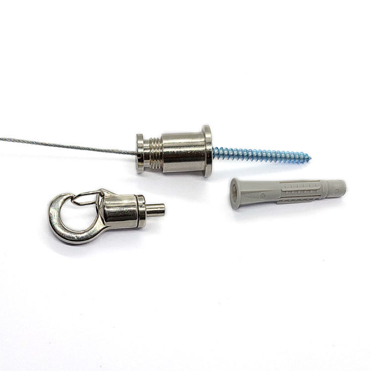 Bộ móc treo biển quảng cáo trên trần thả, bộ 2 dây cáp với kẹp cáp bằng thép không gỉ