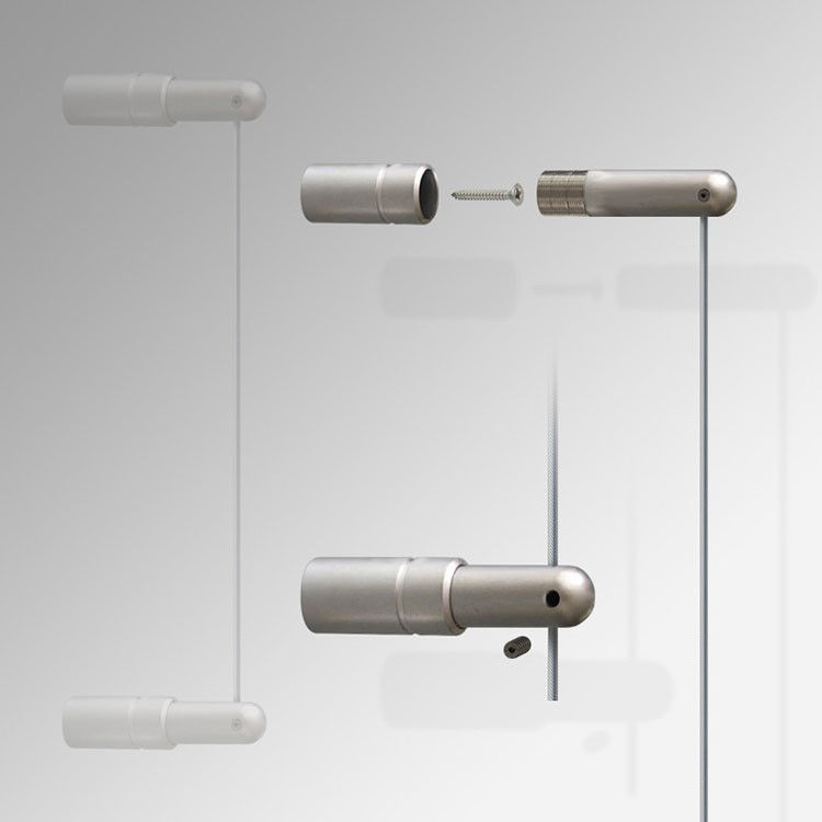 Hệ thống treo dây cáp tường-to-Wall nhôm đa chức năng với đường ray cho tranh nghệ thuật và khung