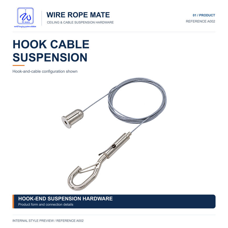 Hanging Kit with Kook Stainless steel Wire Rope brass Gripper Hanging Cable Kit