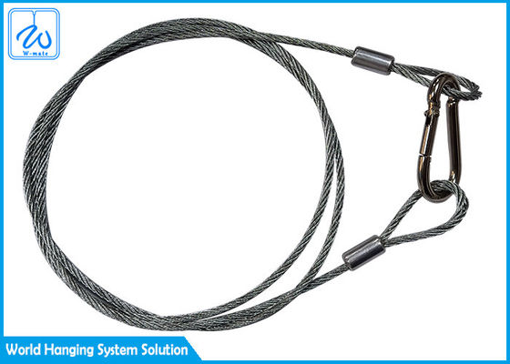 Soft Eye Steel Wire Rope Sling Rubber Coated For Led Theatre Spotlights